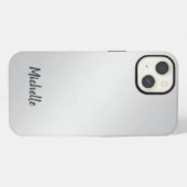 Etui iPhone 13 Gris argenté Professionnel Unique Ajoutez Votre No (Verso Horizontal)