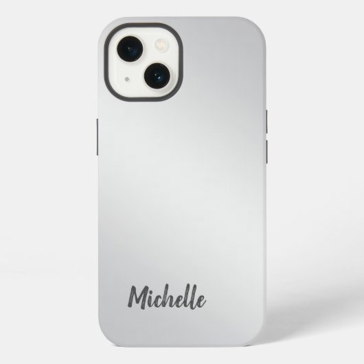 Etui iPhone 13 Gris argenté Professionnel Unique Ajoutez Votre No (Verso)