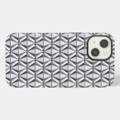 Etui iPhone 13 Gris avec rose (Verso Horizontal)