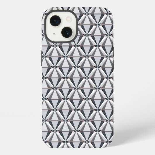 Etui iPhone 13 Gris avec rose (Verso)