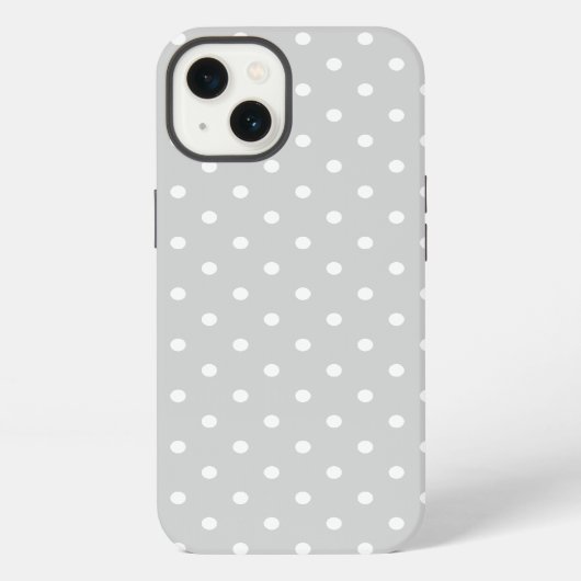 Etui iPhone 13 Gris clair à pois (Verso)