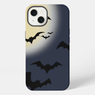 Etui iPhone 13 Halloween pleine lune avec chauves-souris