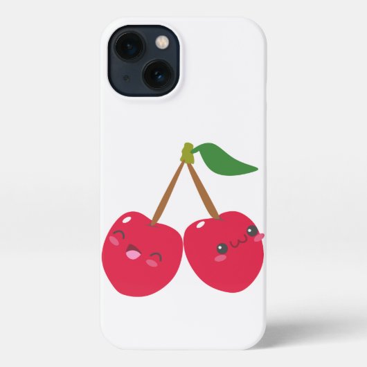 Etui iPhone 13 Happy Smiling Kawaii Cherry Fruit (Verso)