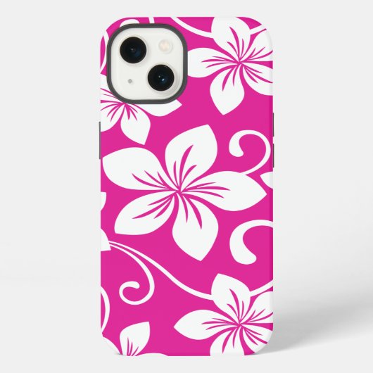 Etui iPhone 13 Hawaï BLEU (ROSE CHAUD) (Verso)