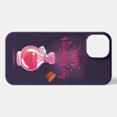Etui iPhone 13 Heureuse Sainte-Valentin de potion d'amour rose (Verso Horizontal)