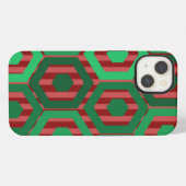 Etui iPhone 13 Hexagones de Noël (Verso Horizontal)