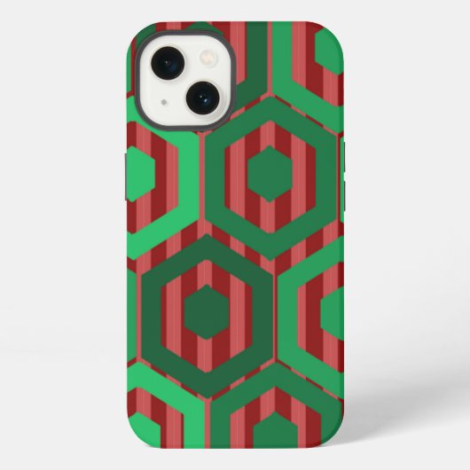 Etui iPhone 13 Hexagones de Noël (Verso)