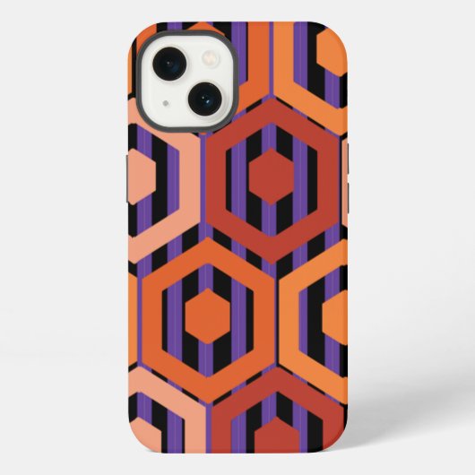 Etui iPhone 13 Hexagons d'Halloween (Verso)