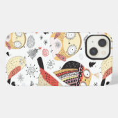 Etui iPhone 13 Hibou drôle de texture (Verso Horizontal)