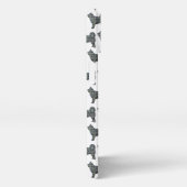 Etui iPhone 13 Husky Sibérien mignon Chien Silhouette Grille Blan (Côté droit)