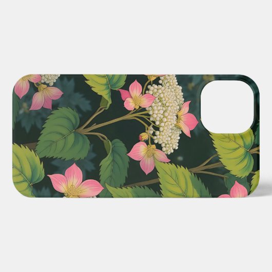Etui iPhone 13 "Hydrangea Bloom iPhone 13 Coque - Japonais Retro  (Verso Horizontal)