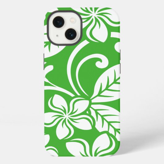 ETUI iPhone 13 ÎLE PLUMERIA (CITRON VERT) (Verso)