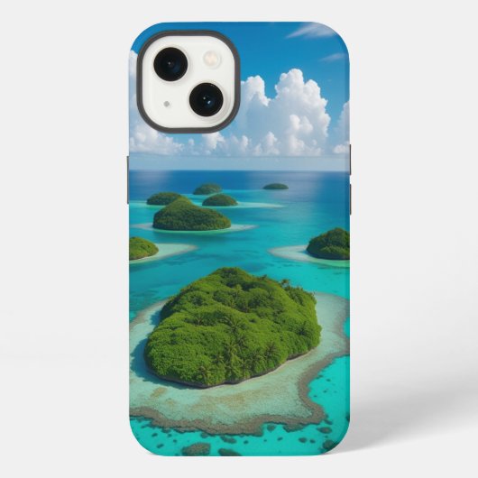 Etui iPhone 13 "Iles Vibes en déplacement : Archipel tropical (Verso)