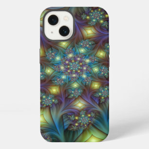 Etui iPhone 13 Illuminé Abstrait brillant Turquoise violet Fracta