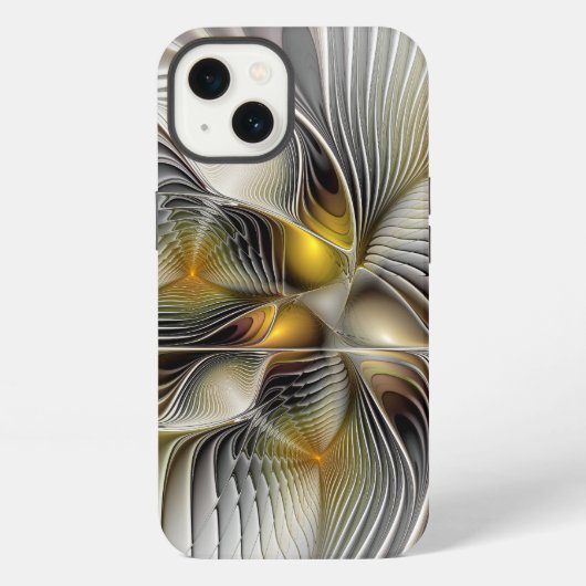 Etui iPhone 13 Illusion d'optique abstraite fractale 3D avec prof (Verso)