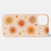 Etui iPhone 13 Illustration de l'aquarelle orange Sun Face (Verso Horizontal)