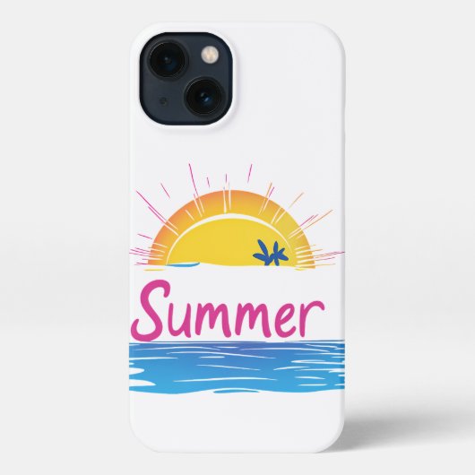 Etui iPhone 13 Illustration Sunset Summer Beach (Verso)