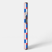 Etui iPhone 13 Impression Blocée Rouge Blanc Et Bleu (Côté gauche)