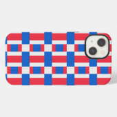 Etui iPhone 13 Impression Blocée Rouge Blanc Et Bleu (Verso Horizontal)