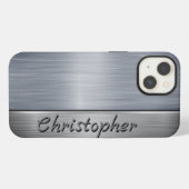 Etui iPhone 13 Impression en acier inoxydable titane (Verso Horizontal)