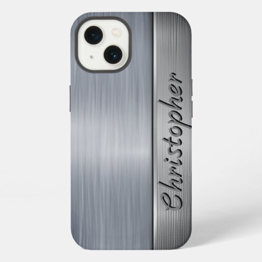 Etui iPhone 13 Impression en acier inoxydable titane (Verso)