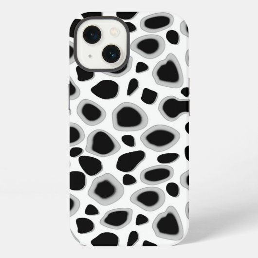 Etui iPhone 13 Impression léopard - Noir et Blanc (Verso)