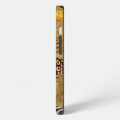 Etui iPhone 13 Impression léopard zèbre girafe guépard fille doré (Côté gauche)