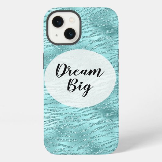 Etui iPhone 13 Impression Zebra Mint Glitzy (Verso)