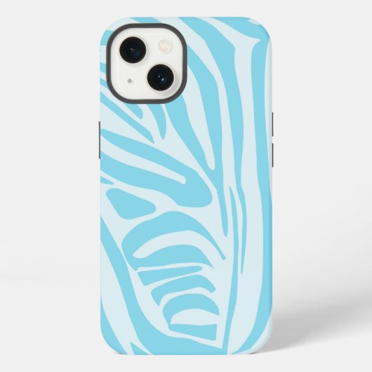 Etui iPhone 13 Impression Zèbre Bleu Blanc Gras (Verso)