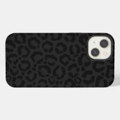Etui iPhone 13 Imprimé léopard noir minimal moderne (Verso Horizontal)