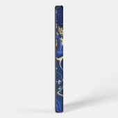 Etui iPhone 13 Indigo Blue Agate Marbre Nom Abstrait Monogramme (Côté droit)