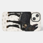 ETUI iPhone 13  INDIGO DONKEY & CARDINAL (Verso Horizontal)