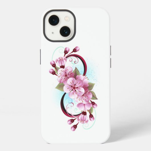 Etui iPhone 13 Infini avec fleurs de cerisier (Verso)