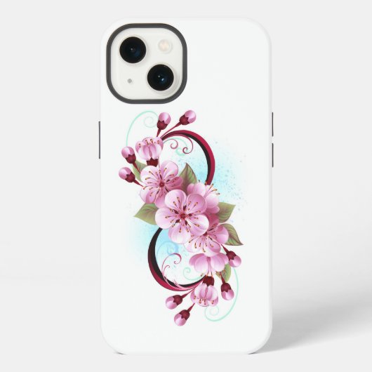 Etui iPhone 13 Infini avec fleurs de cerisier (Verso)