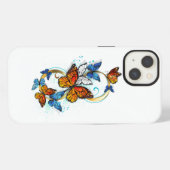 Etui iPhone 13 Infinité de papillons monarques (Verso Horizontal)