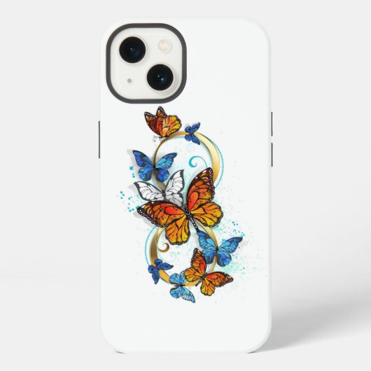 Etui iPhone 13 Infinité de papillons monarques (Verso)