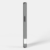 Etui iPhone 13 Initiales de chèque blanc noir classique Nom Cours (Côté droit)