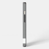Etui iPhone 13 Initiales de chèque blanc noir classique Nom Cours (Côté gauche)