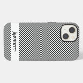 Etui iPhone 13 Initiales de chèque blanc noir classique Nom Cours (Verso Horizontal)