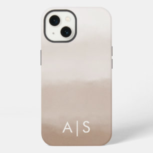 Etui iPhone 13 Initiales Monogrammées Élégantes Champignon Brun O