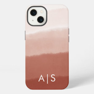 Etui iPhone 13 Initiales Monogrammées Élégantes Cuivre Rouille Om