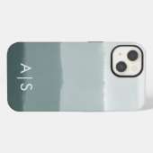 Etui iPhone 13 Initiales Monogrammées Élégantes Limed Spruce Ombr (Verso Horizontal)