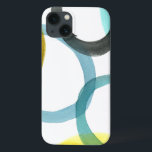 Etui iPhone 13 Interverrouillage des cercles jaunes et bleus<br><div class="desc">Une simple impression de cercles jaunes et bleus imbriqués par Megan Meagher. L'arrière - plan blanc laisse apparaître les couleurs des cercles. Achetez le vôtre aujourd'hui !</div>