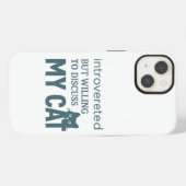 Etui iPhone 13 Introverti Mais Prêt à Discuter de Mon Chat (Verso Horizontal)
