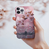 Etui iPhone 13 Invitation Élégante Cerisier Reflet d'Eau