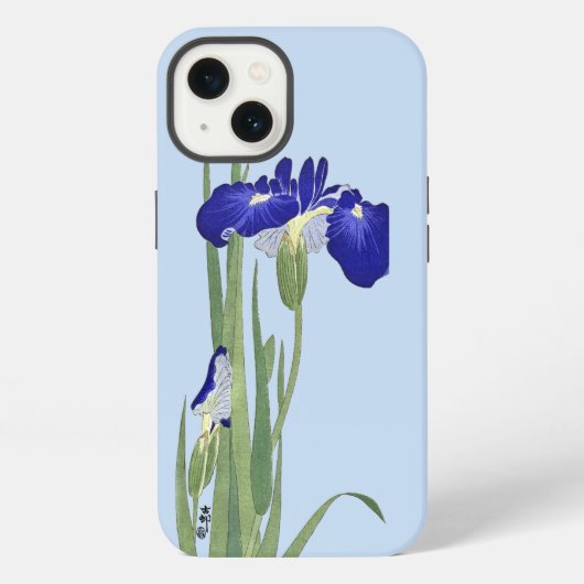 Etui iPhone 13 Iris bleus par Ohara Koson (Verso)