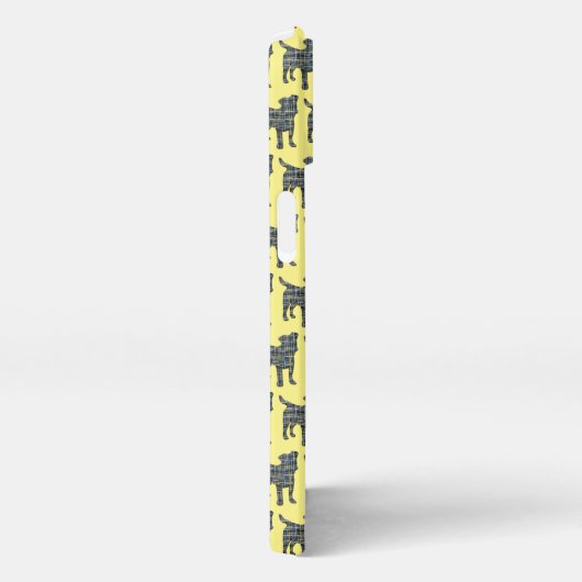Etui iPhone 13 Jack Russell Terrier Chien Silhouette Grille jaune (Côté droit)