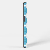 Etui iPhone 13 Jacquard bleu blanc gris Nom iPhone 13 Coque (Côté droit)