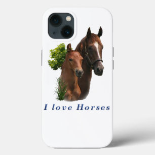 Etui iPhone 13 J'adore les chevaux
