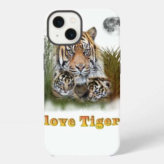 Etui iPhone 13 J'adore les Tigres (Verso)